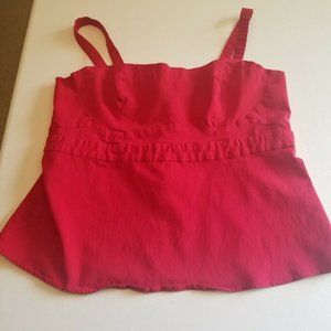 Torrid 3 3x Red Stretch Top W/ Straps Zip Up Back